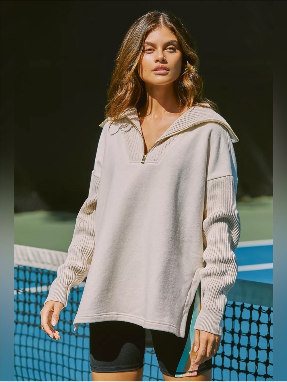 Varley Owens Half Zip Sweater Activewear Casual Tunic Sweatshirt